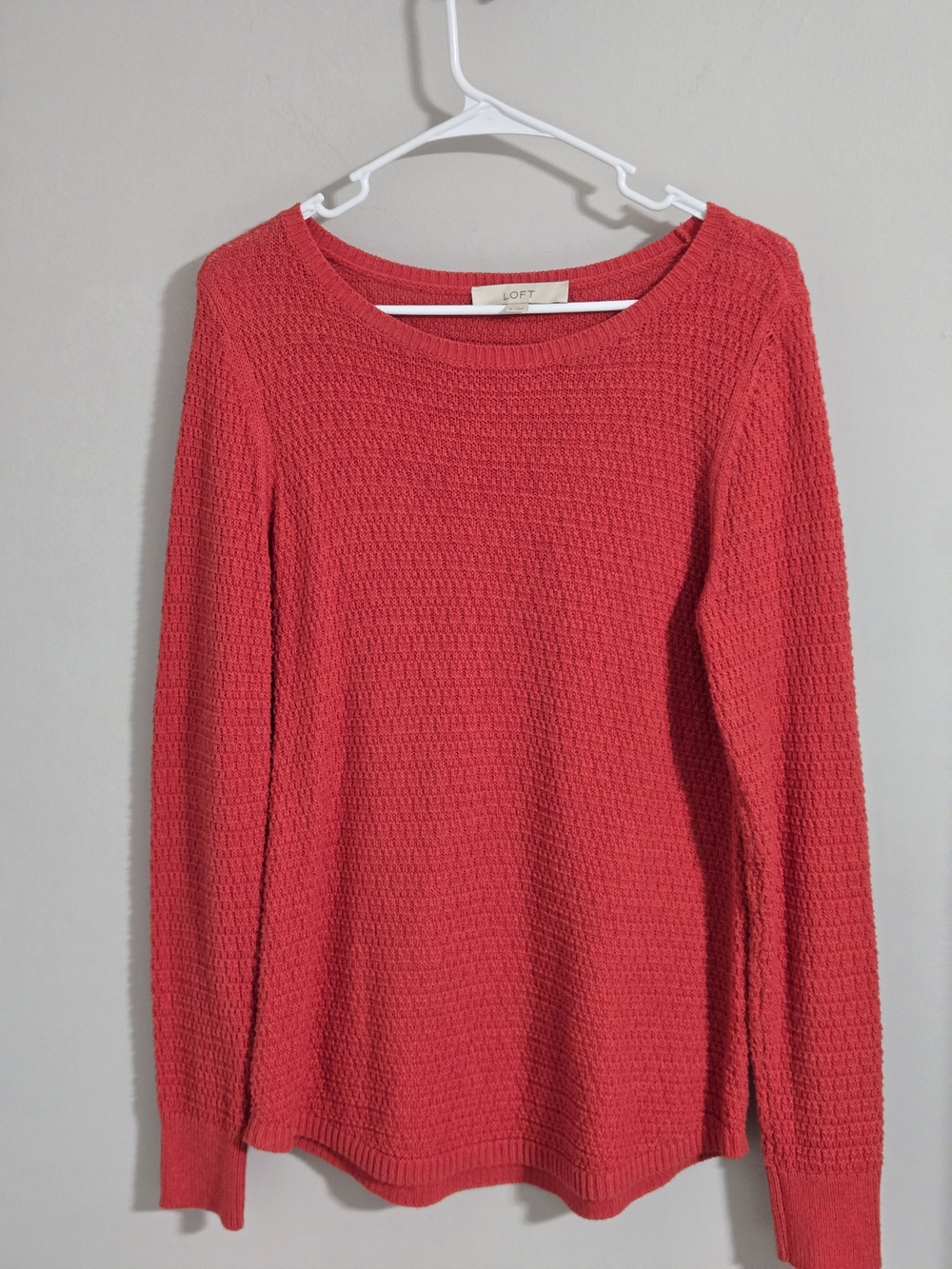 LOFT Red Textured Knit Women's Sweater